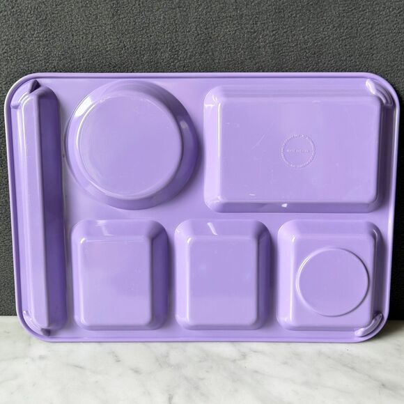 School Cafeteria Lunch Trays 6 Compartments Purple-Navy Blue Melamine 14" x 10" - Picture 3 of 9